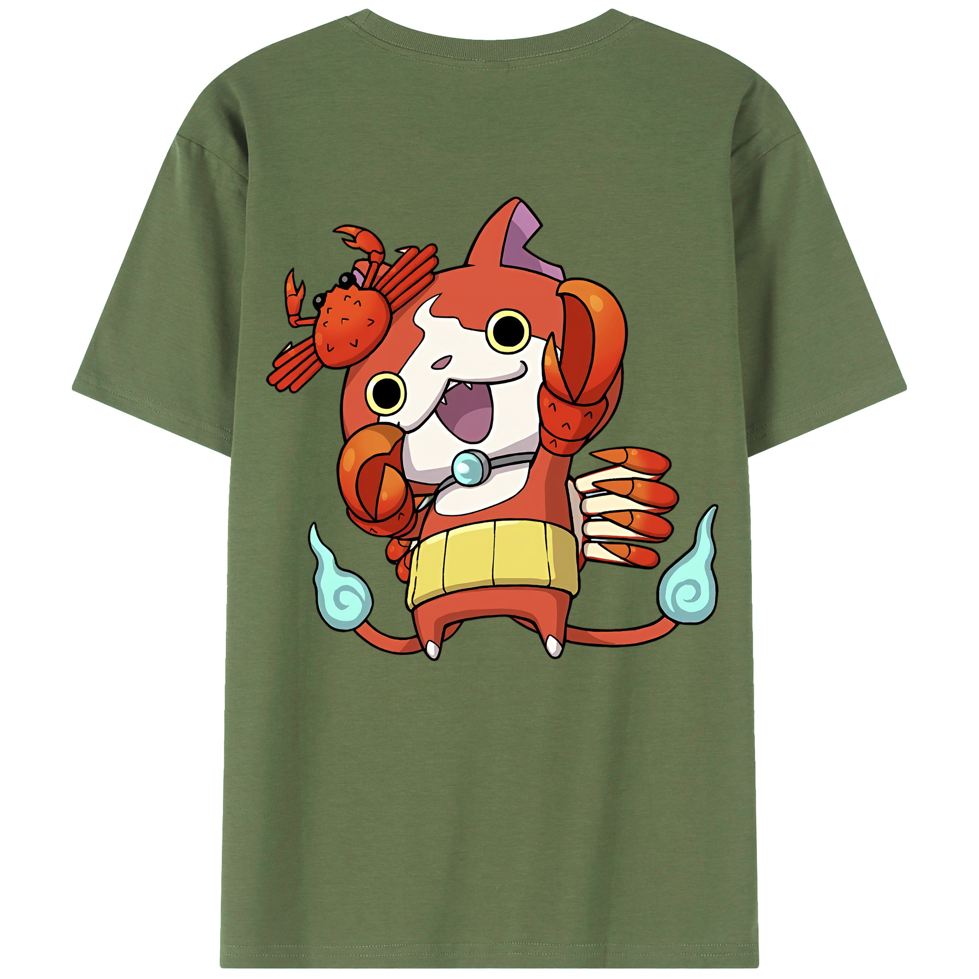 （画像用） 妖怪ウォッチ Yo-kai Watch 綿100％ メンズ半袖Tシャツ（バックプリント） 通気性
